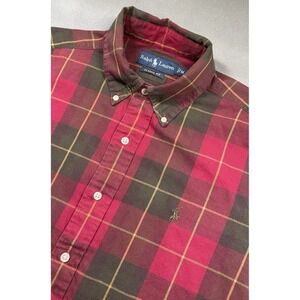 Ralph Lauren Shirt Classic Fit Mens M Plaid Button Up 90s Y2K Grandpa Vintage